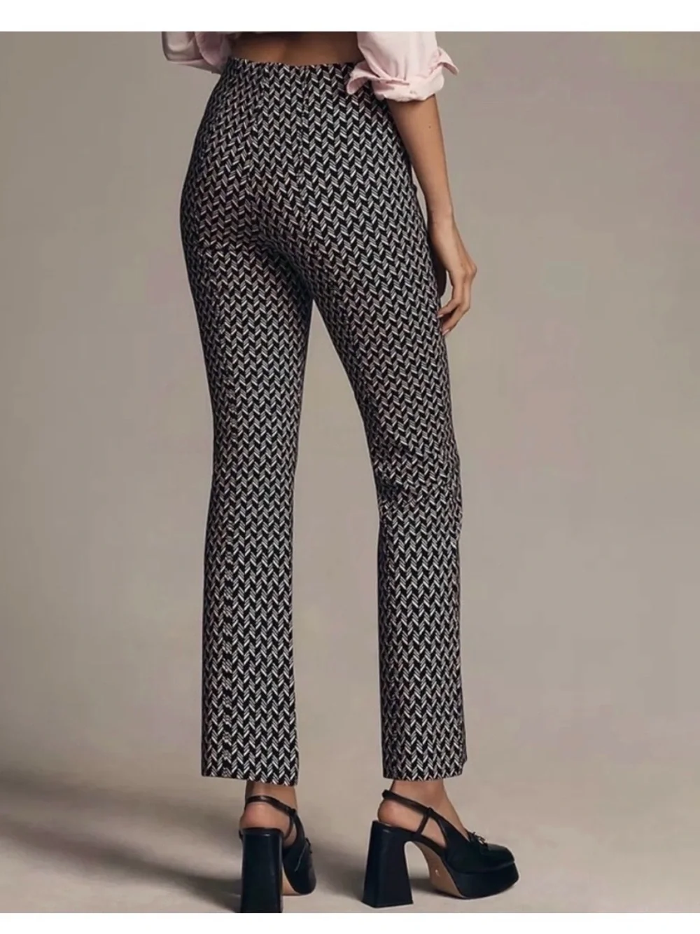 Maeve Anthropologie Margot Kick Flare Cropped Pants size LP